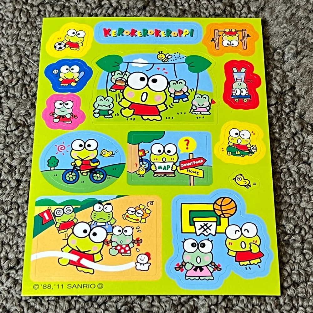 2011 Kero Kero Keroppi Sticker Sheet Officially Licensed Sanrio Japan Exclusive